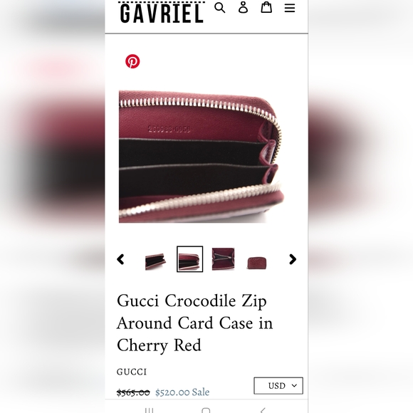 Gucci crocodile zipper card case - Picture 6 of 9